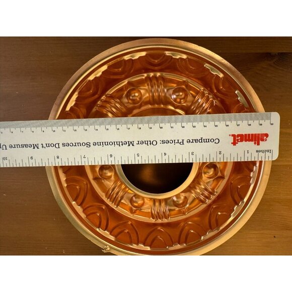Vintage Copper Bundt Pan Jello Mold Wall Hanging Round  3.5 Cups - Picture 5 of 5